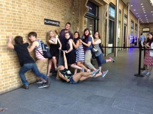 Students on the 2015 summer trip to England, Ireland, Scotland and Wales got to visit Platform 9 3/4 as well as Diagon Alley. 
