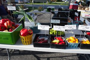 Brawner's Greenhouse provided a variety of vegetables for sale at the market. The peppers were a favorite of the reviewer. 