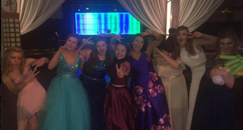 Students have fun at prom.