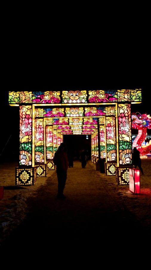 News Editor Joan Lees photographs of lanterns at the state fairgrounds.