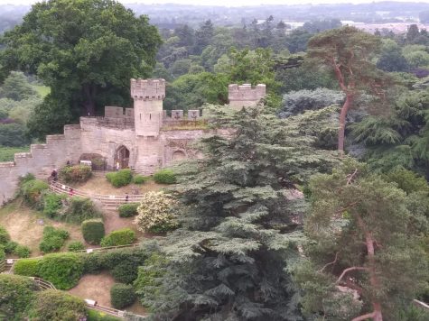 aerial view of part of Warwick Castle in England