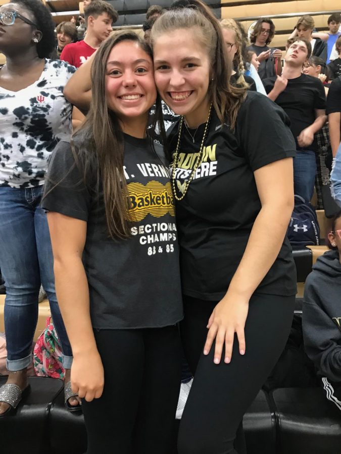 Two students at the pep rally