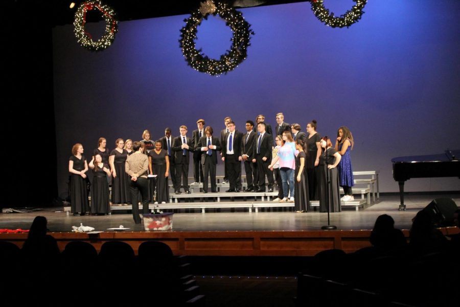 The choir performs at the concert