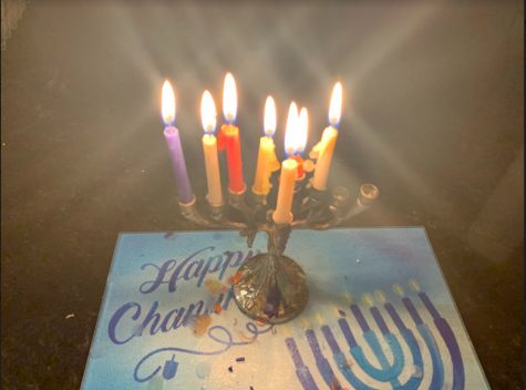 To light the menorah (the six-branched lamp) you put a candle in the hole correlating to the day you are on. For example, on night 3 starting from the left, put 3 candles in the menorah then you take shamash (the candle in the middle away from the other candles), light it, and use the shamash to light the other candles.