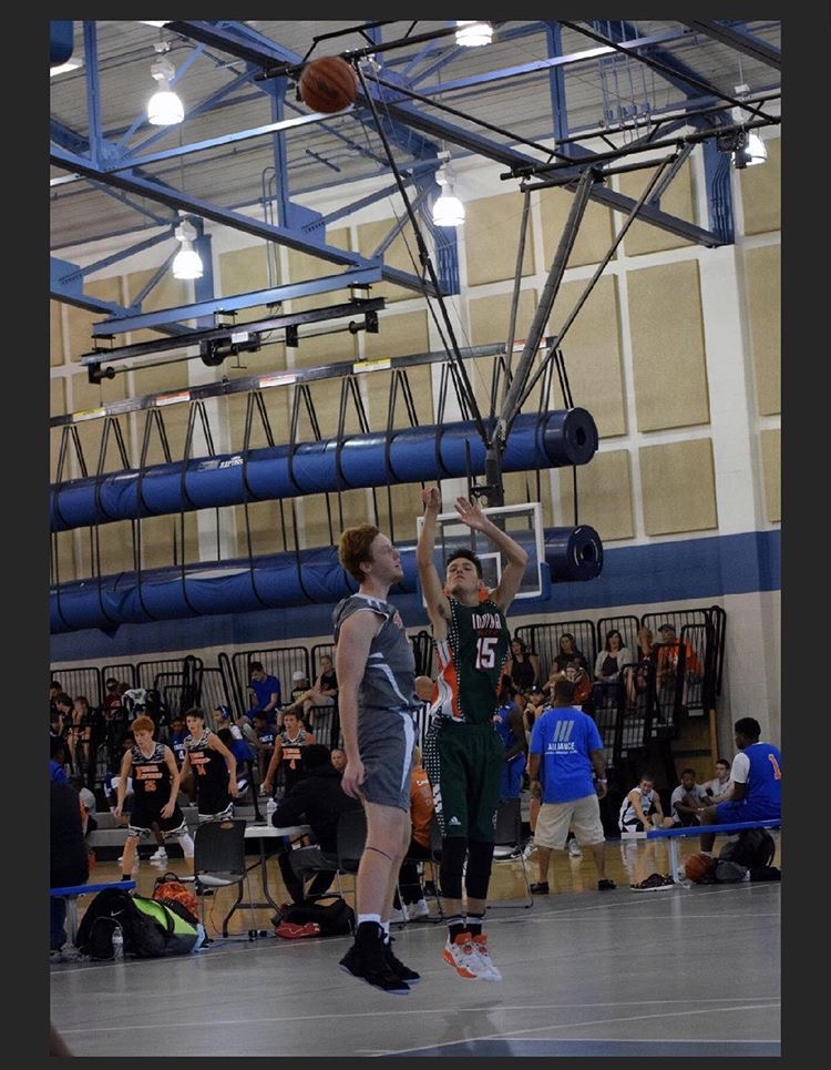 Peyton Meadors, 11, making a shot during a game. 