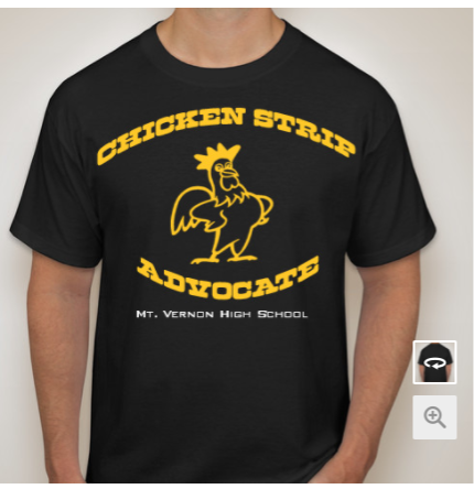 A picture of the t-shirt for  spicy chicken strip advocates