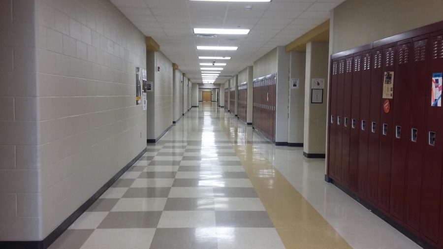 Empty hallway at MVHS