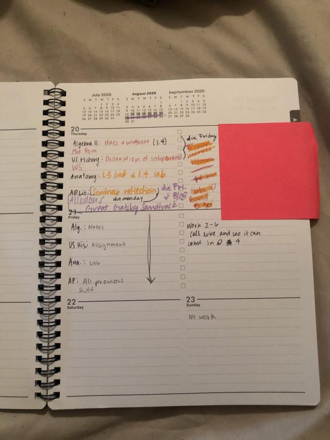 A planner is an easy way to keep track of work.
