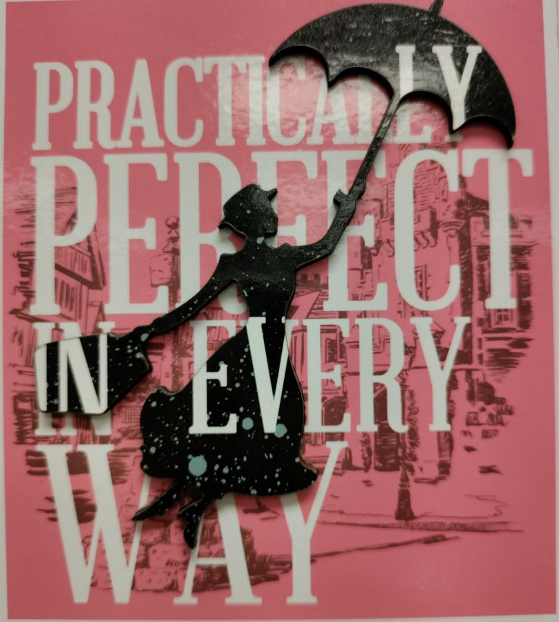 Magnet of Mary Poppins which reads "Practically Perfect in Every Way"