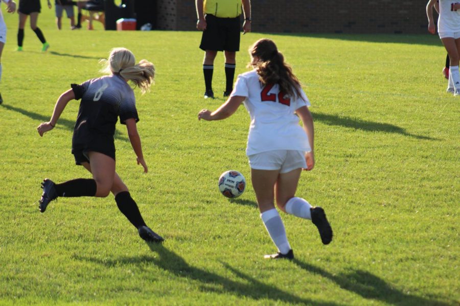 Sabrina Geryak steals the ball.