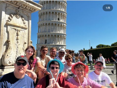 In front of the Leaning Tower of Pisa