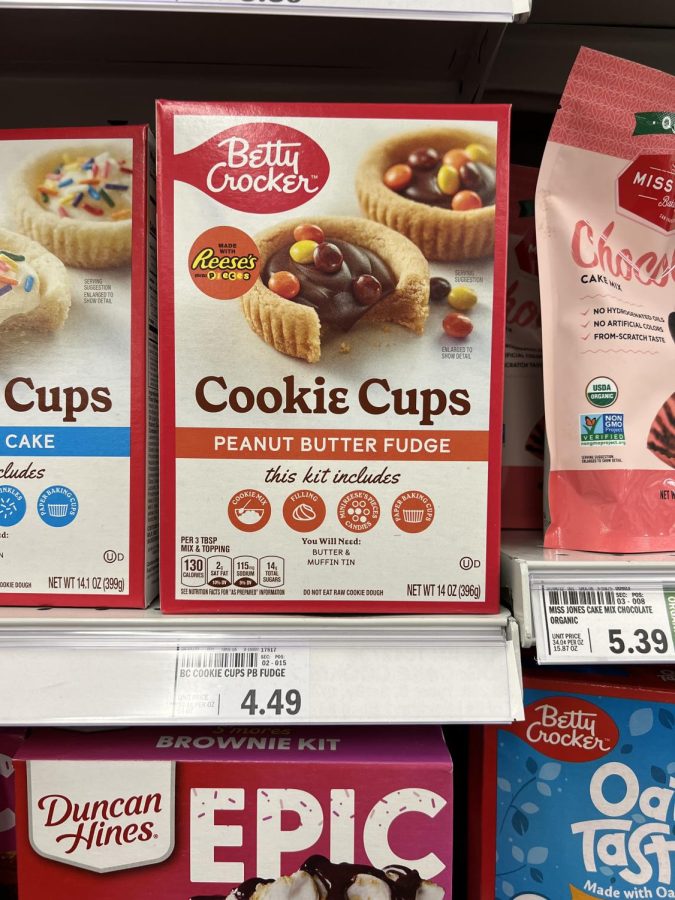 Betty Crocker's Peanut Butter Fudge Cookie Cups at the grocery store.
