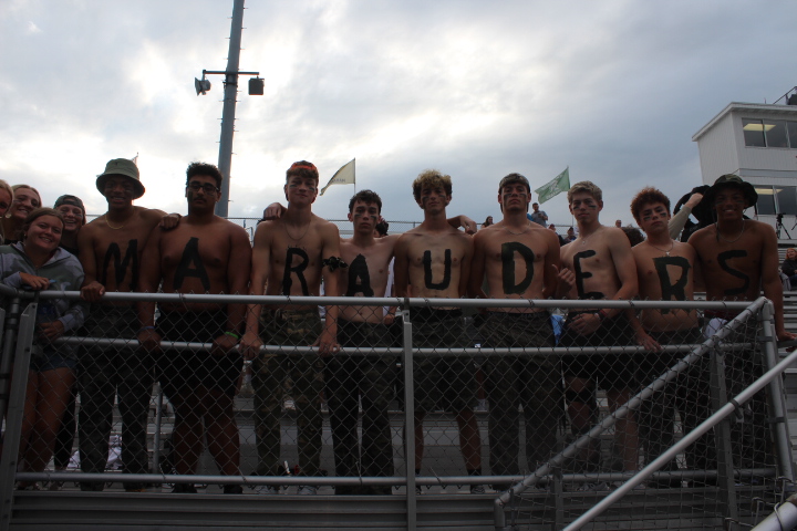 Supportive Marauder fans in the bleachers. 